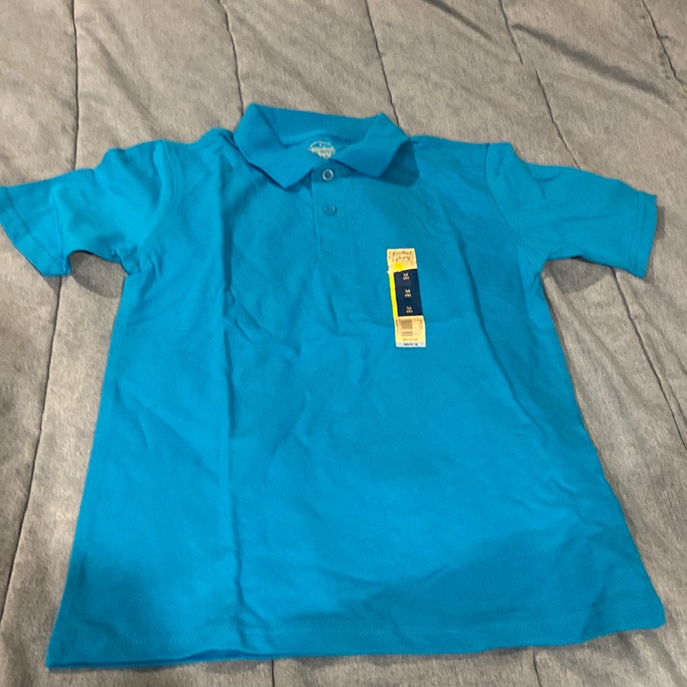 New nwt faded Glory medium 8 polo bright blue